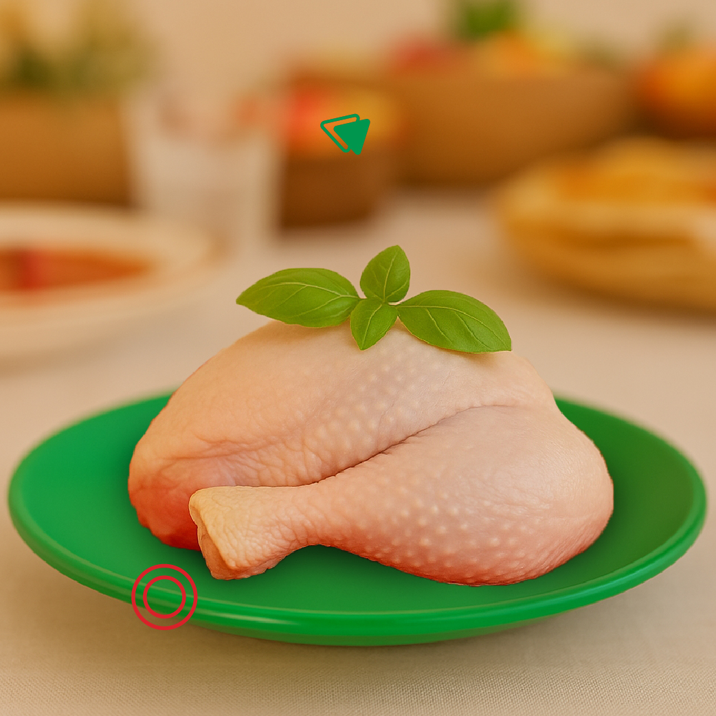 طبق افخاذ كامله دجاج 500 غرام